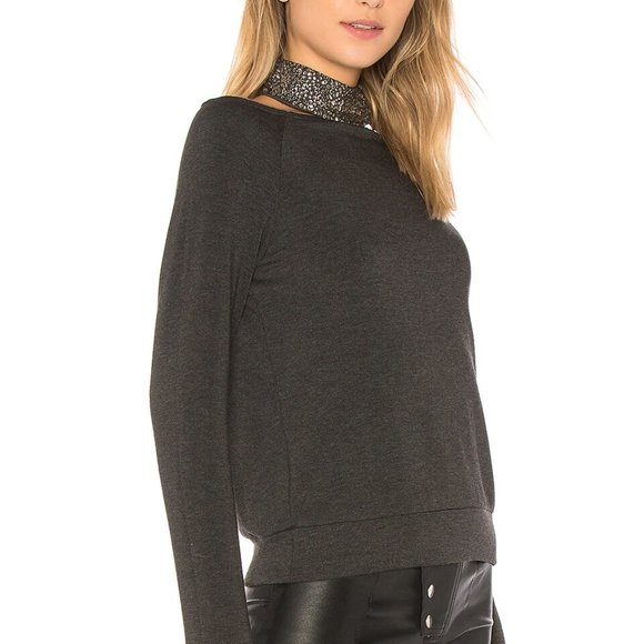 Bailey 44 "Shrine of Terror" Sweatshirt with Embellished Choker S - Picture 2 of 16